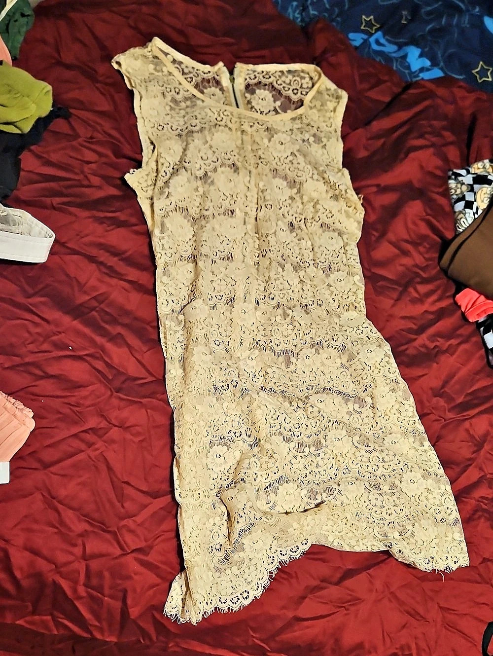 Cream Floral Lace Mini Dress XS/S